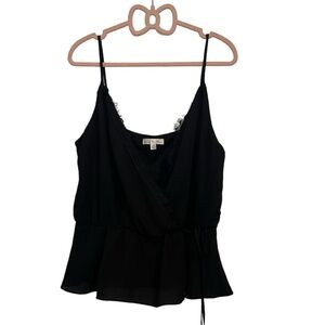 Nine Britton black spaghetti strap tank top blouse size Medium NWOT